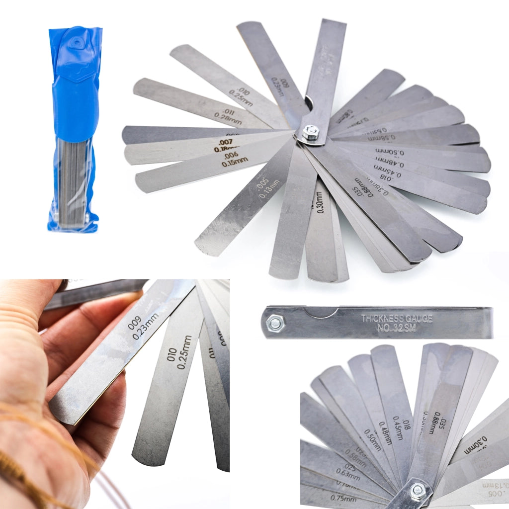 Spessimetri 0,04-0,8mm Set 32 Pezzi – Precisione e Durata | Misurazione Spazi e Distanze