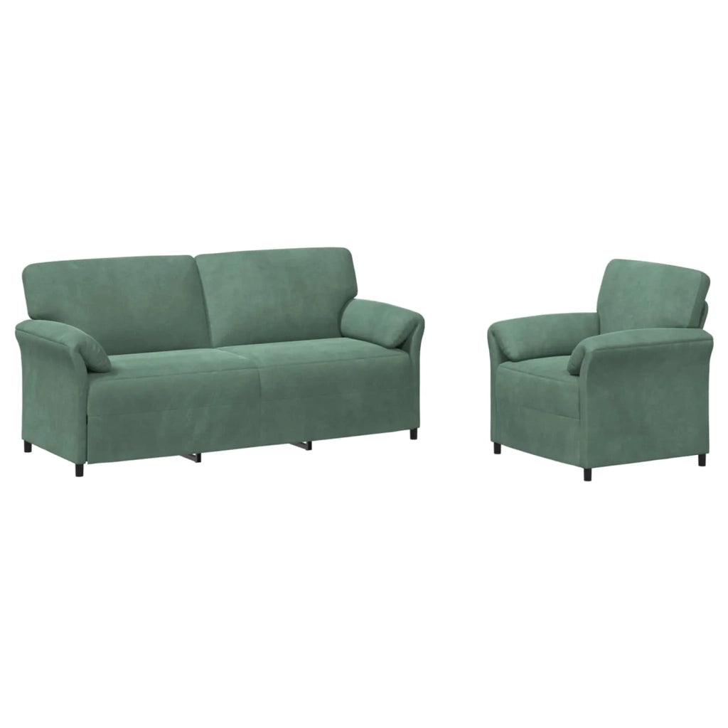 Set di divani 2 pz Verde Mare Velluto 3424924