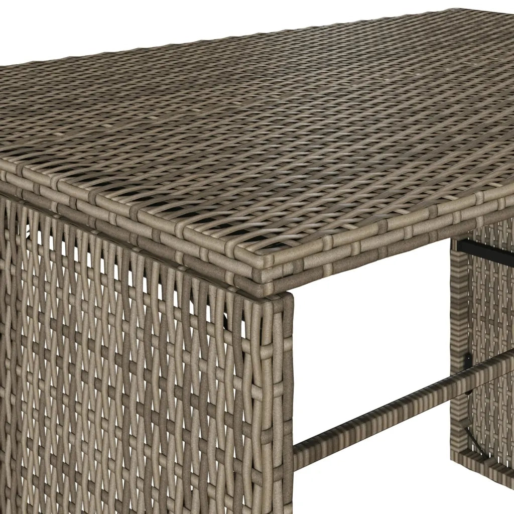 Set da Pranzo da Giardino 3 pz | Set Salotto da Giardino con Cuscini in Polyrattan Grigio