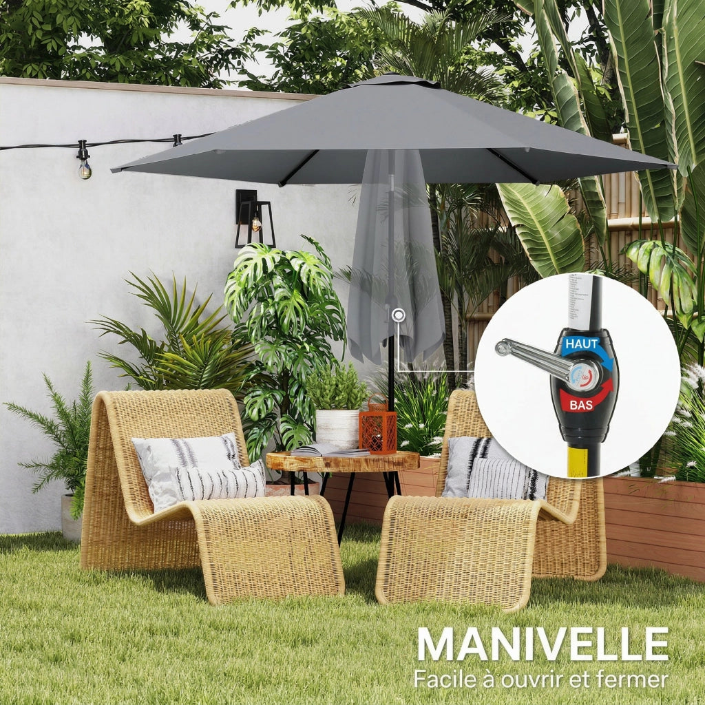 Ombrellone da giardino 2m inclinabile ¨C zephmum ¨C grigio scuro alluminio 180g/m2