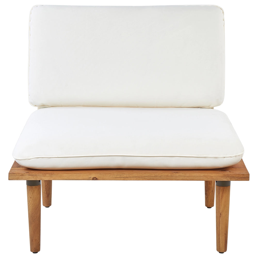 Set Divani Da Giardino Cuscini Bianco Sporco In Legno Massello Di Acacia Set Conversazione Da Esterno Moderno A 2 Posti Poltrone Con Tavolino