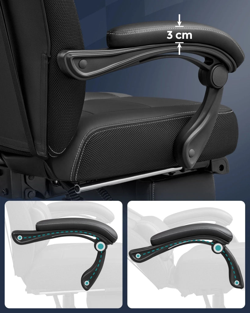 Sedia da gioco ergonomica nera altezza regolabile portata 150 kg 12_0005898