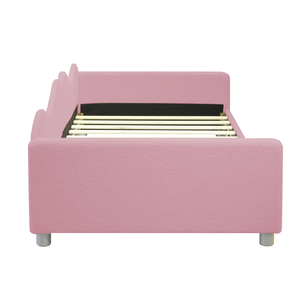 Letto per bambini 90x200 cm utilizzabile come divano letto con doghe, rosa