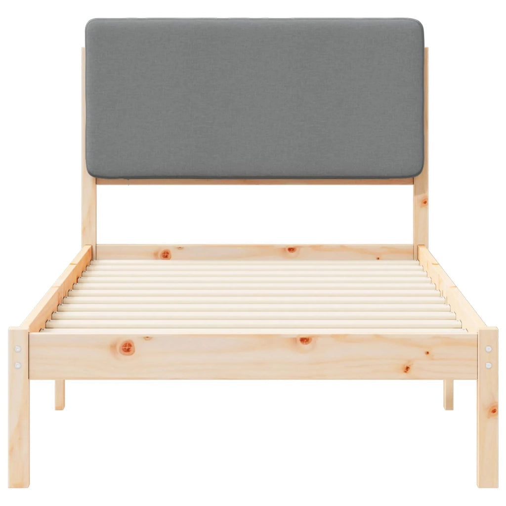 Letto con Testiera Rivestita Grigio chiaro 80 x 200 cm 877939