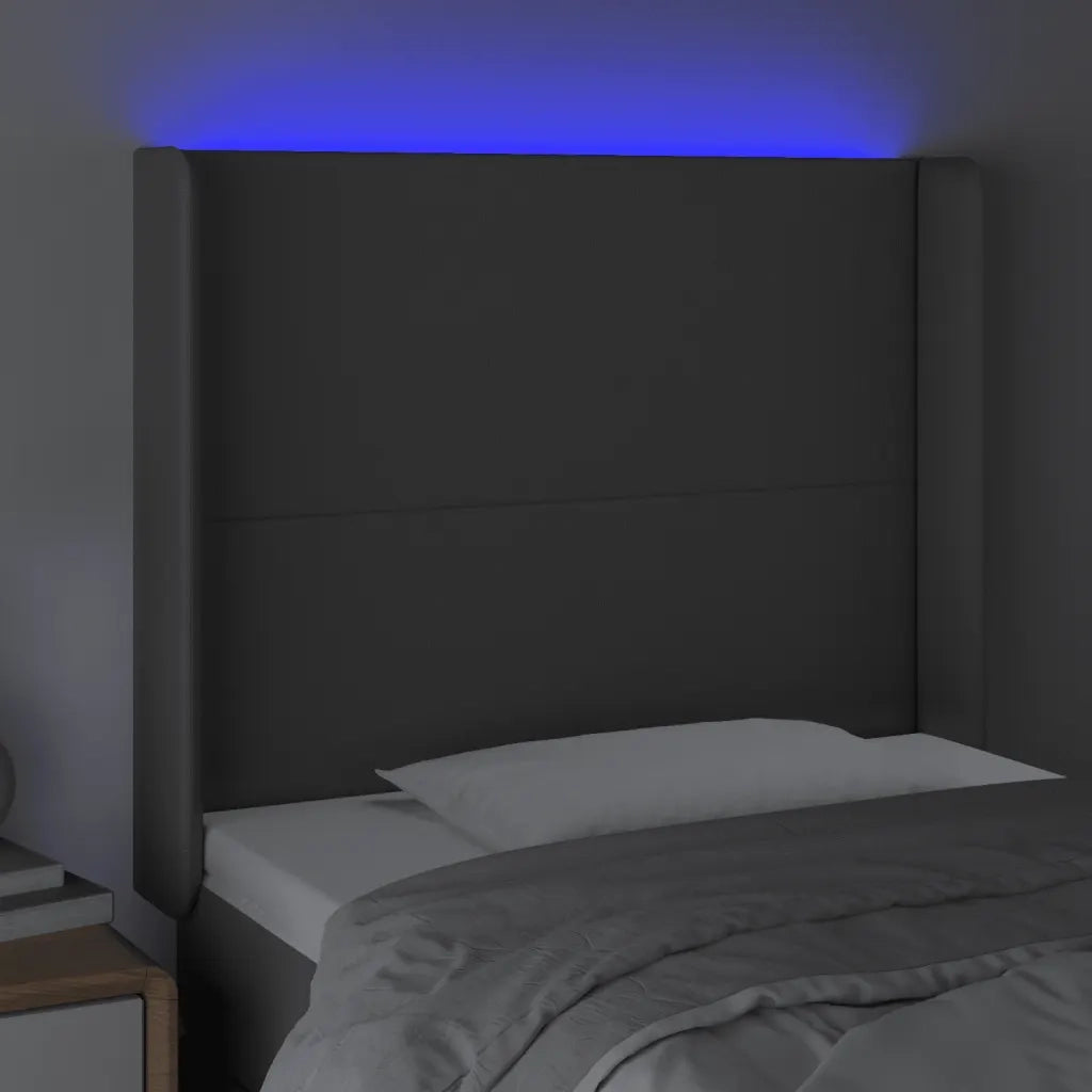 Testiera a LED Grigio 93x16x118/128 cm in Similpelle 3123850