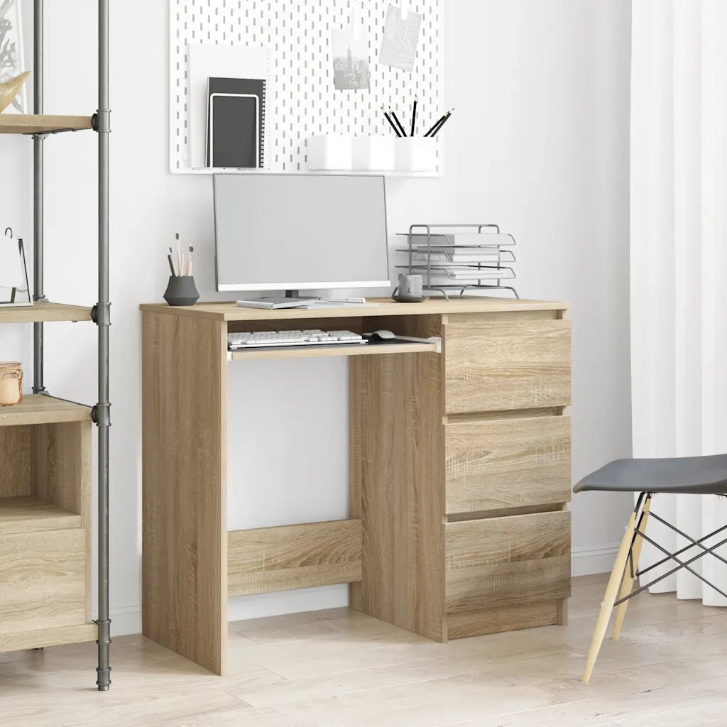 Scrivania | Tavolo da Ufficio Rovere Sonoma 90x45x76 cm in Legno Multistrato