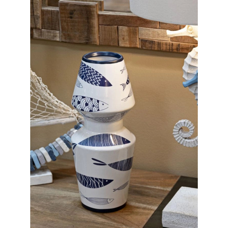 Vaso Ceramica Amica Fish Double cm ø 14x34