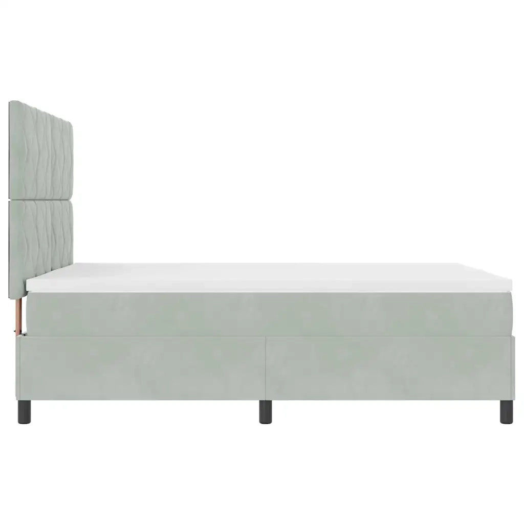 Letto a molle con materasso Grigio chiaro 160 x 200 cm Tessuto 3339908