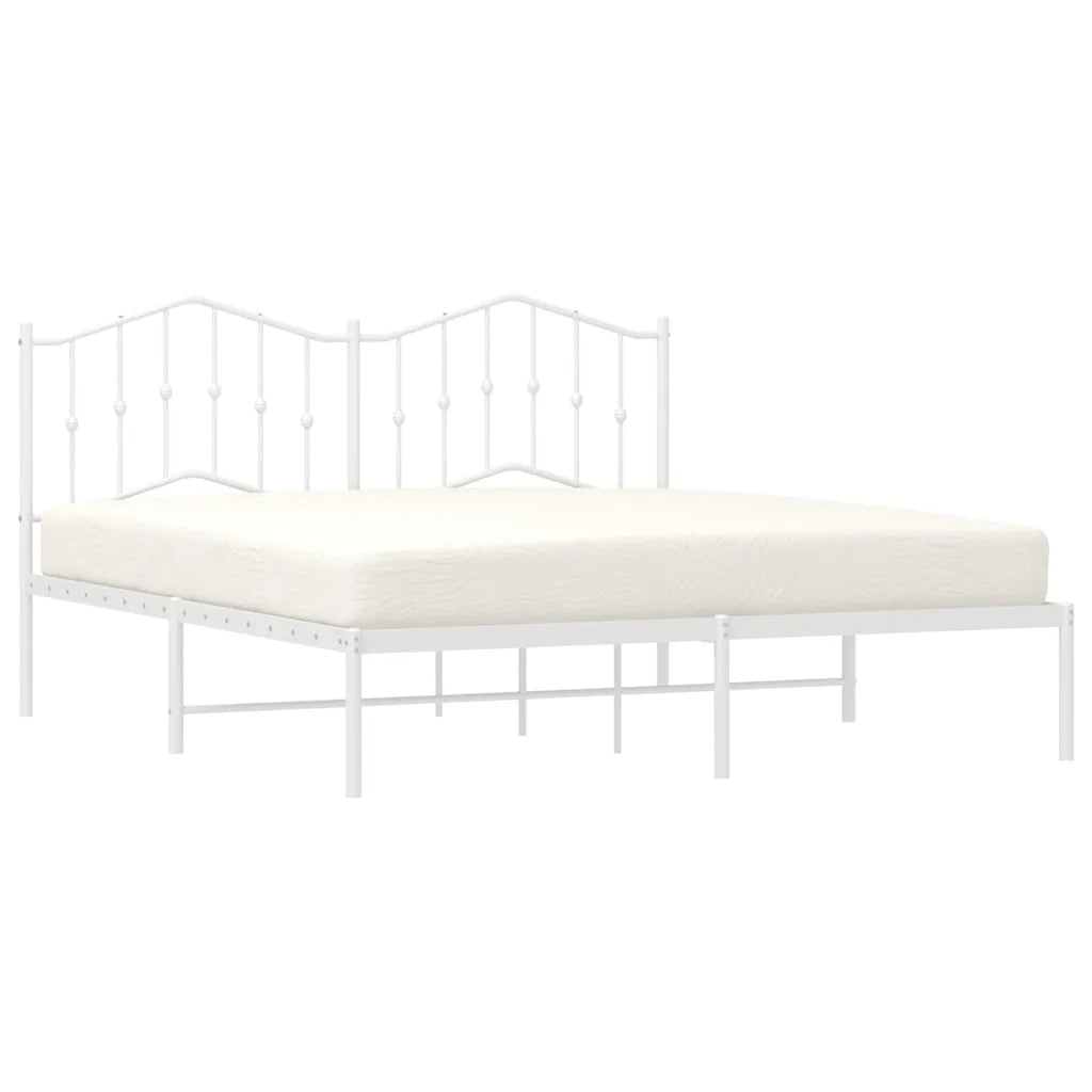 Giroletto con Testiera Metallo Bianco 183x213 cm 373843