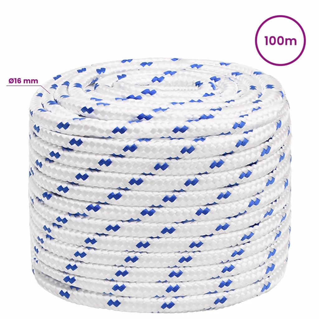 Corda multiuso 16 mm 100 m Bianco e Blu PP 3472856