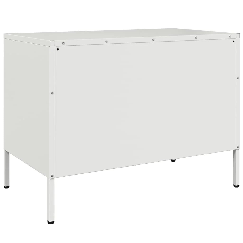 Mobile TV multimediale mensola TV credenza mobile TV sala da pranzo soggiorno camera da letto 2 pezzi 68 x 39 x 50,5 cm acciaio bianco 02_0028544