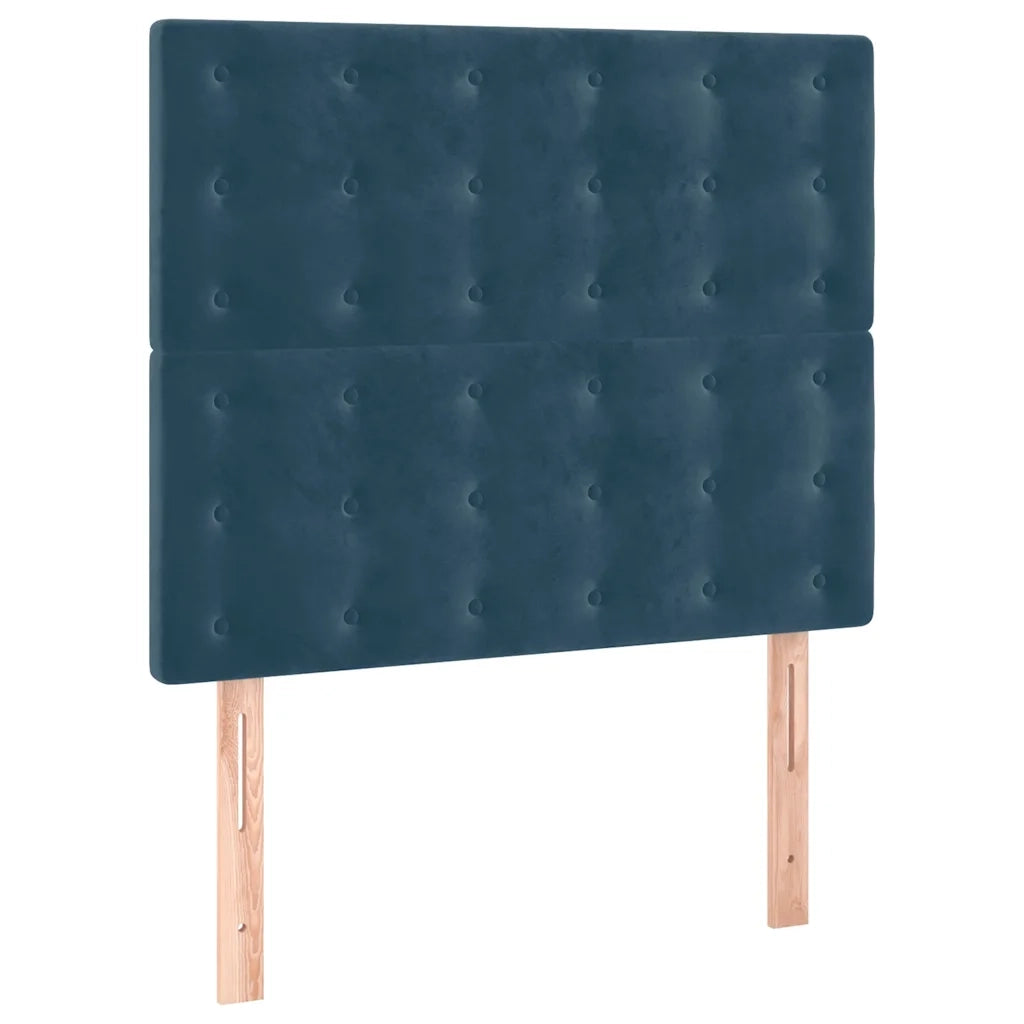 Giroletto a Molle con Materasso Blu Scuro 100x200 cm in Velluto