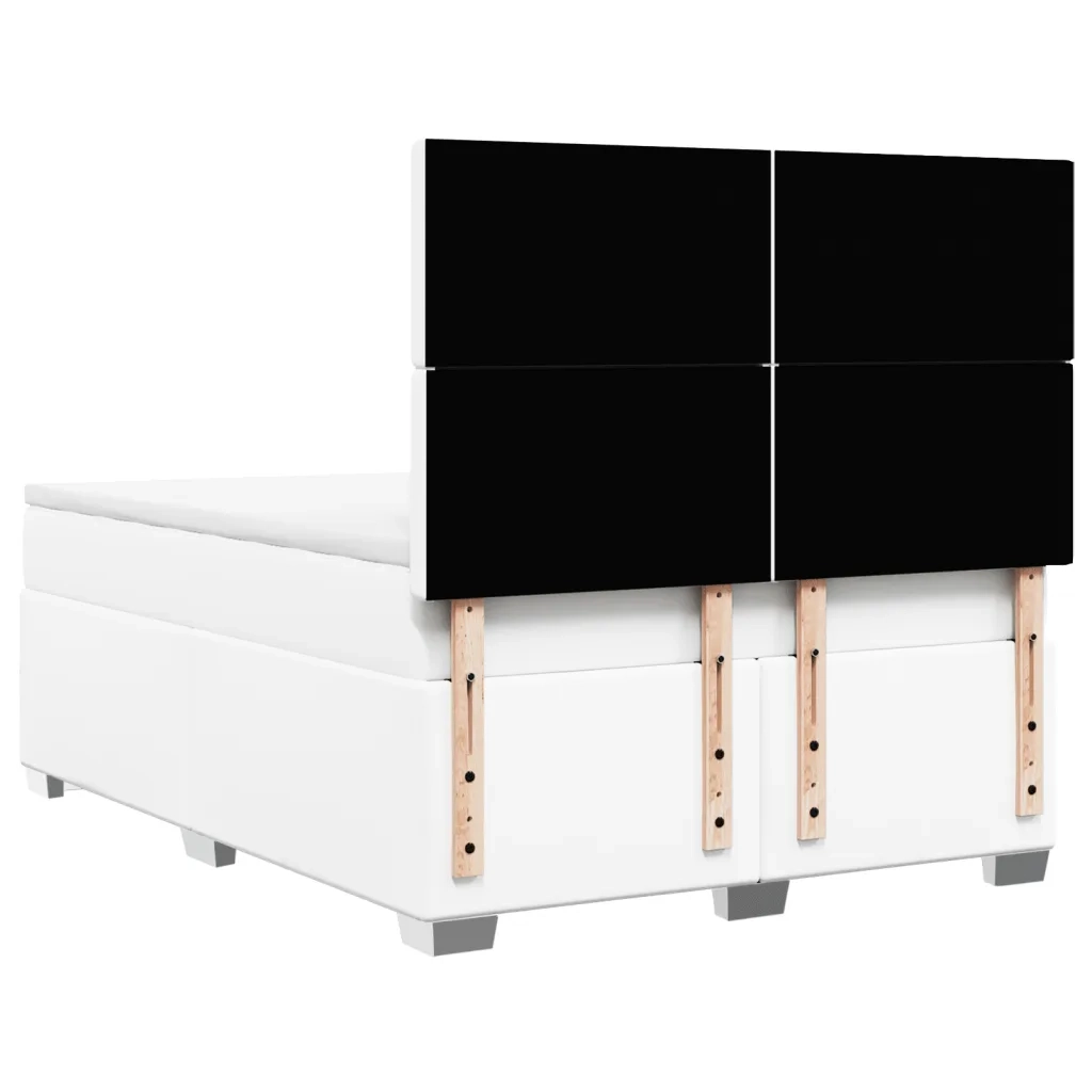Giroletto a Molle con Materasso Bianco 140x200 cm in Similpelle