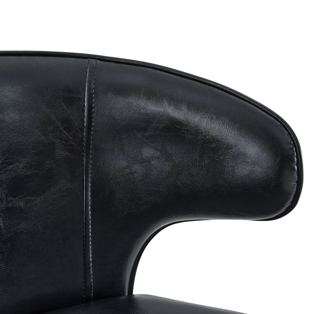 Sgabello da bar girevole con altezza regolabile, schienale ergonomico e poggiapiedi in pu nero 70.5 × 56.0 × 55.5 cm