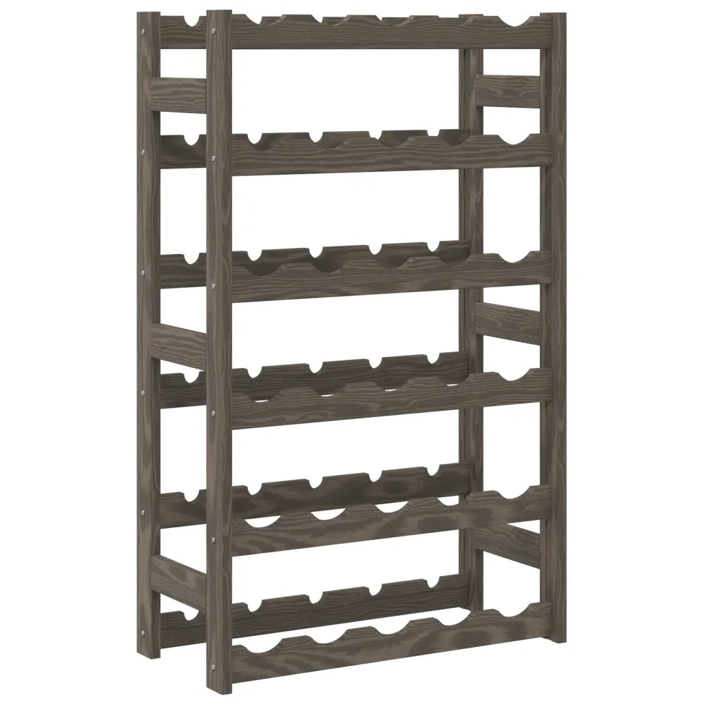 Portabottiglie per 30 Bottiglie Grigio Legno Massello di Pino CFW5943068
