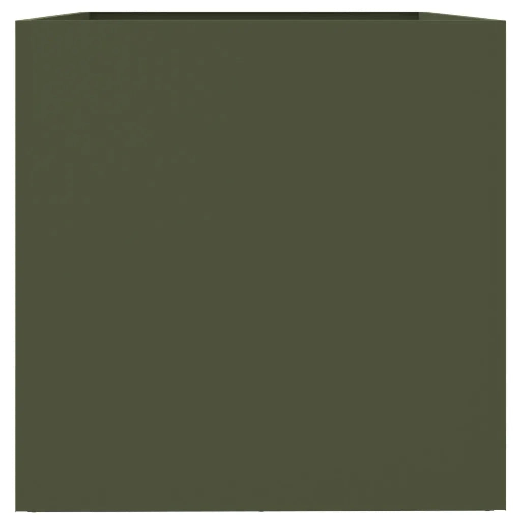 Fioriera | Cassetta per fiori | Vaso Verde Oliva 62x30x29 cm in Acciaio