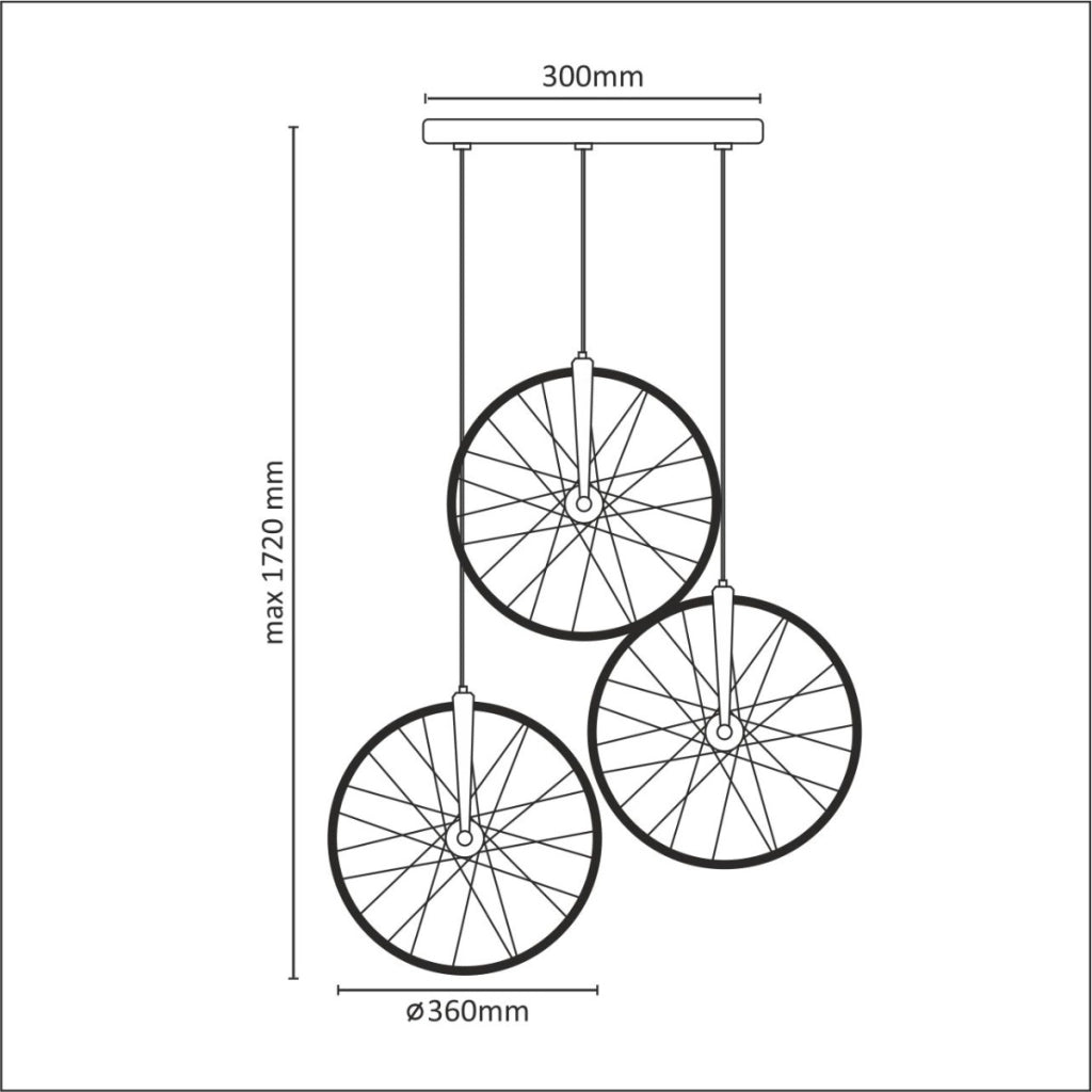 Lampada a sospensione LED 33W cromo Ø36 Polux Bicykl