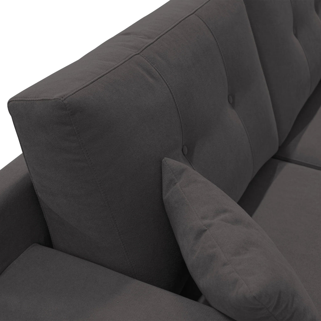 Danish Divano moderno in tessuto morbido impermeabile T02 206 cm nero