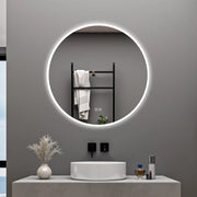 AICA Specchio da bagno 80 x 80 cm, blue tooth, 3 colori, antiappannamento, dimmerabile, interruttore touch, Funzione Memoria