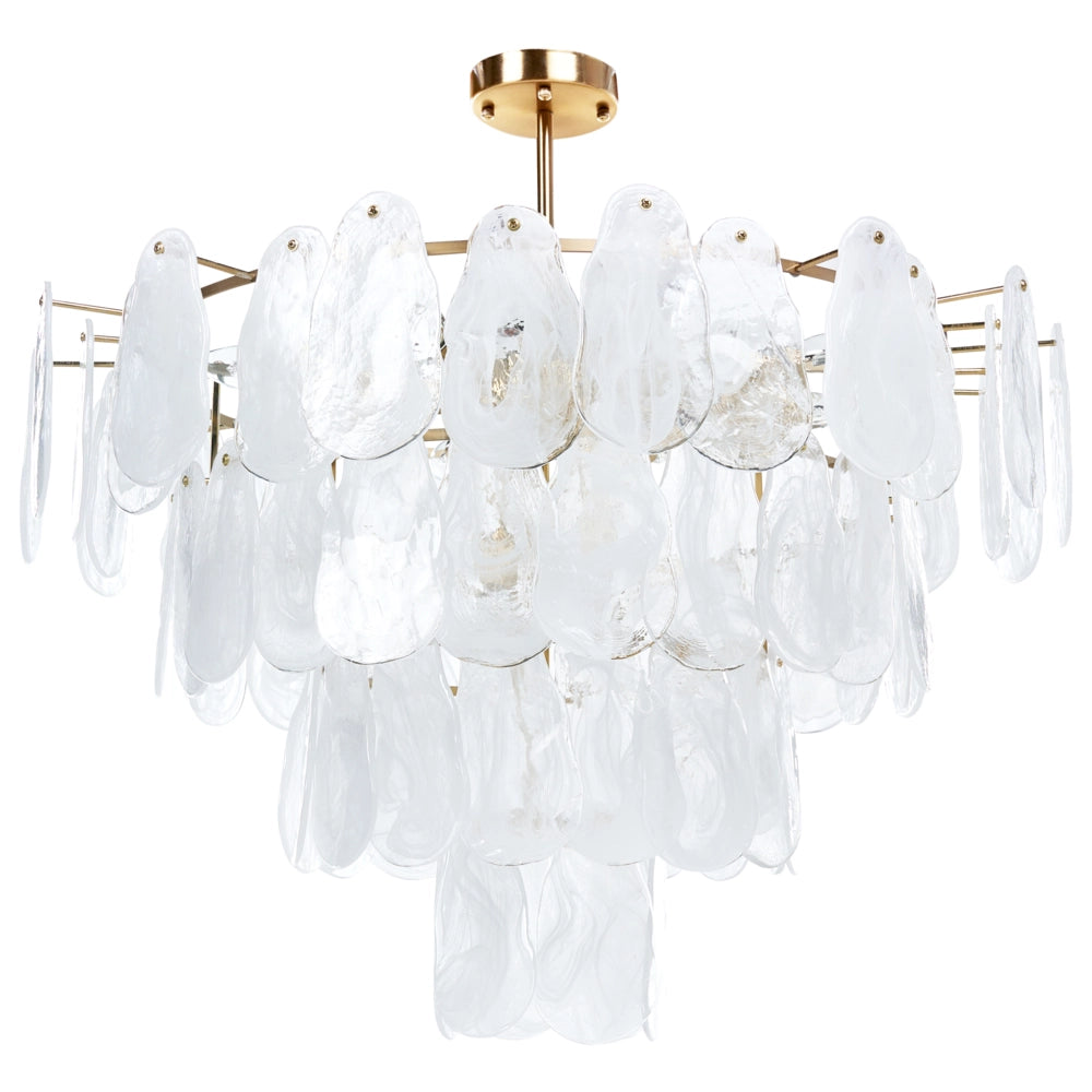 Lampadario in ottone, metallo e vetro ⌀ 80 cm Lampada a sospensione stile glamour