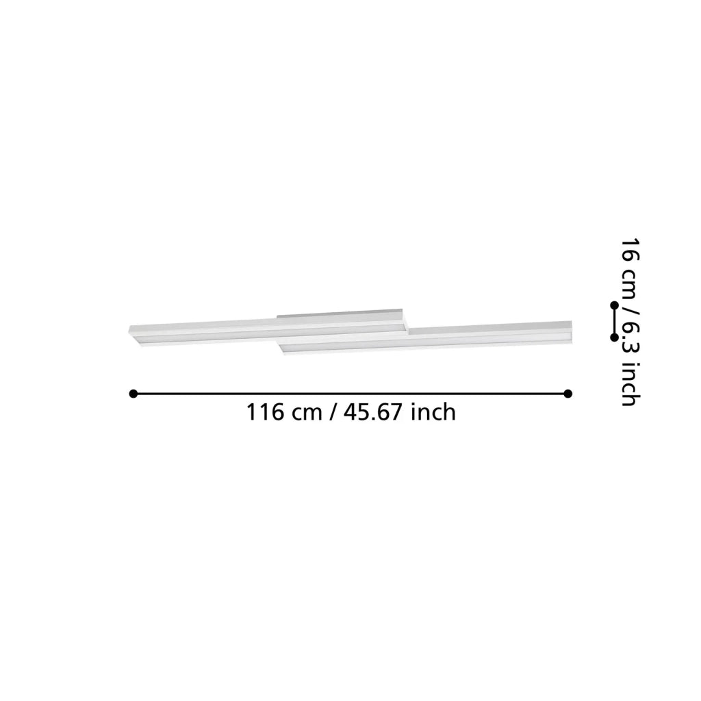 Plafoniera Contemporanea Saliteras-Z Acciaio Bianco 2 Luci Led Integrato 10,2W