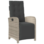 Sedia Reclinabile Giardino | Sedie da Esterno Poggiapiedi Grigio Chiaro Polyrattan