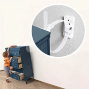 Sicurezza contro lo spostamento per mensole, comodes e armadi, set di 12, da fissare con viti, facile da attivare/desattivare, adatto a bambini piccoli e animali domestici, inclusi chiodi e viti, sicurezza contro lo spostamento per mobili
