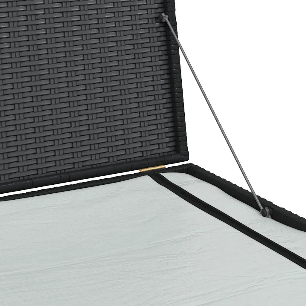 Baule da Giardino Nero 150x100x100 cm in Polyrattan 44245