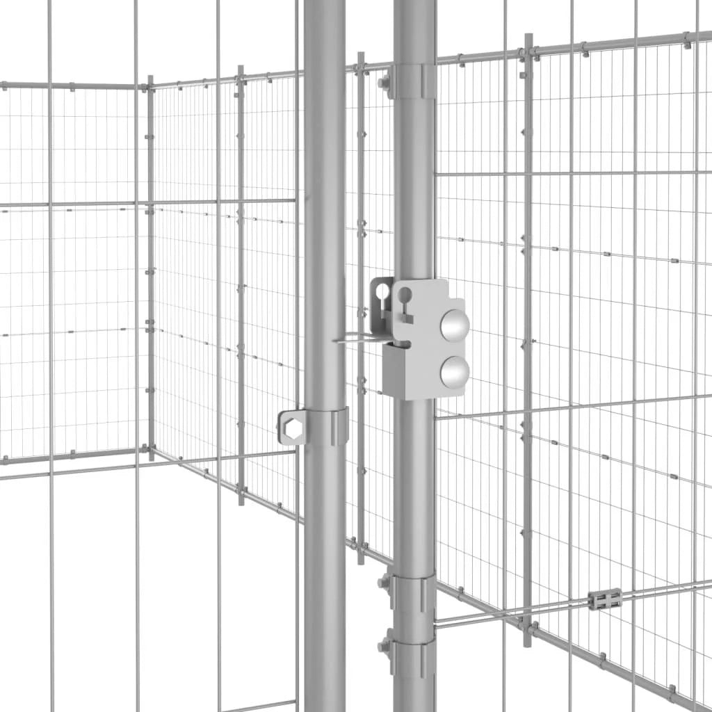 Cuccia da esterno gabbia recinto per animali box esterno per cani in acciaio zincato 21,78 m² 02_0000414