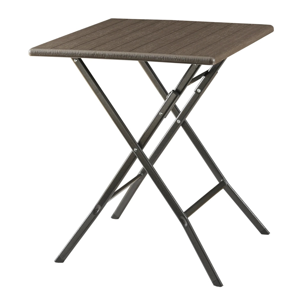 Tavolo da campeggio pieghevole 62 x 62 x 73 cm effetto legno marrone scuro 03_0010999