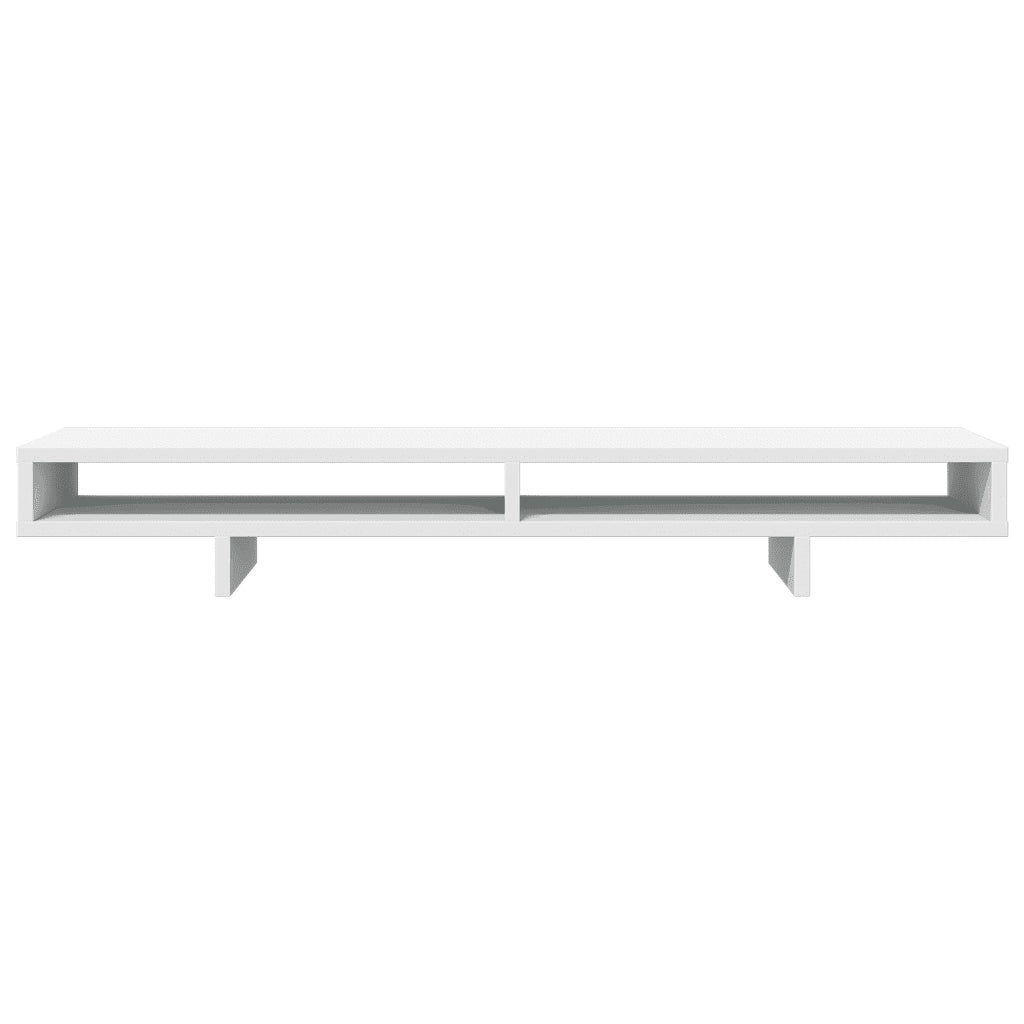 Supporto per Monitor Bianco 100x27x15 cm Legno Massello di Pino 854751
