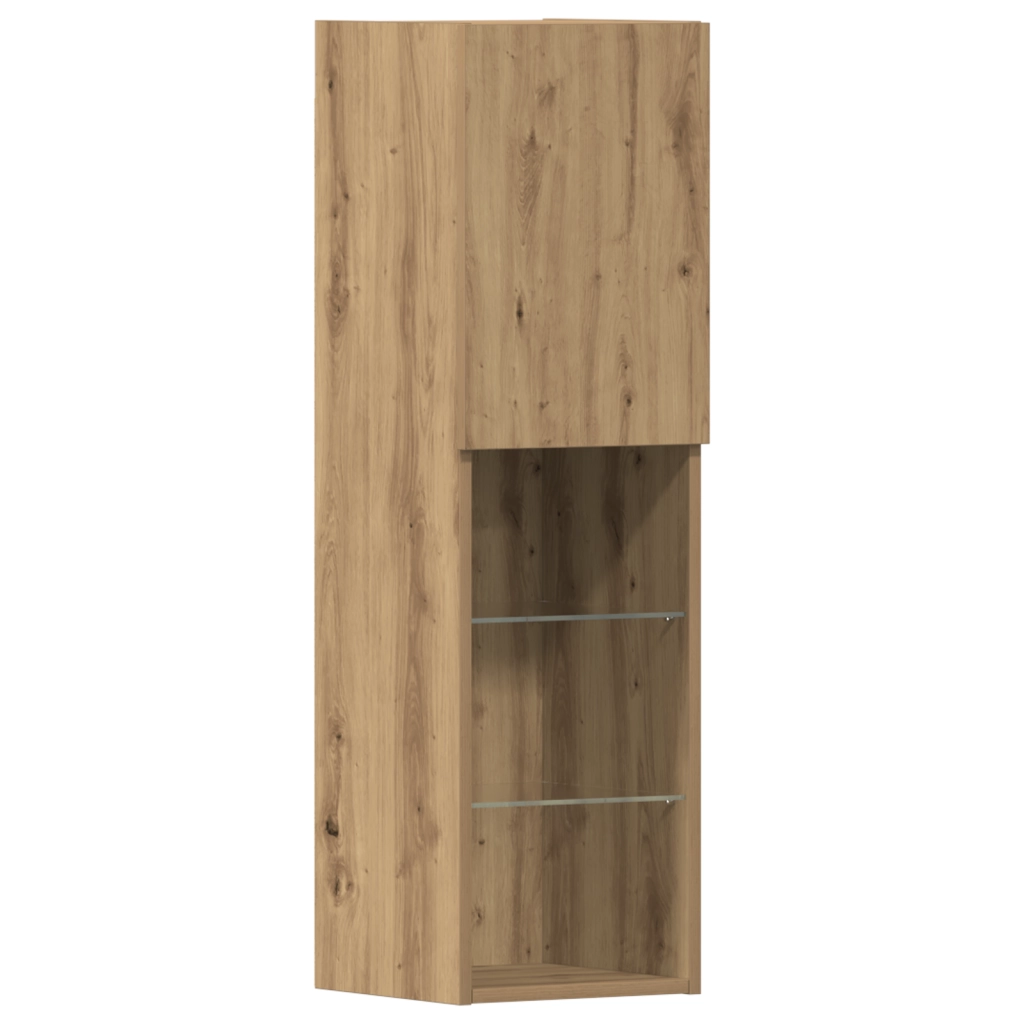 Mobile TV  con luci LED Rovere Artigianale 40.5x30x102 cm