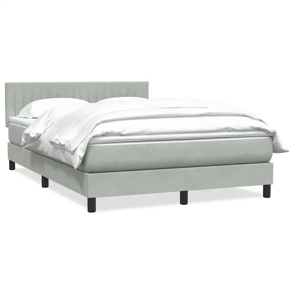vidaXL Giroletto a Molle con Materasso Grigio Chiaro 160x220cm Velluto