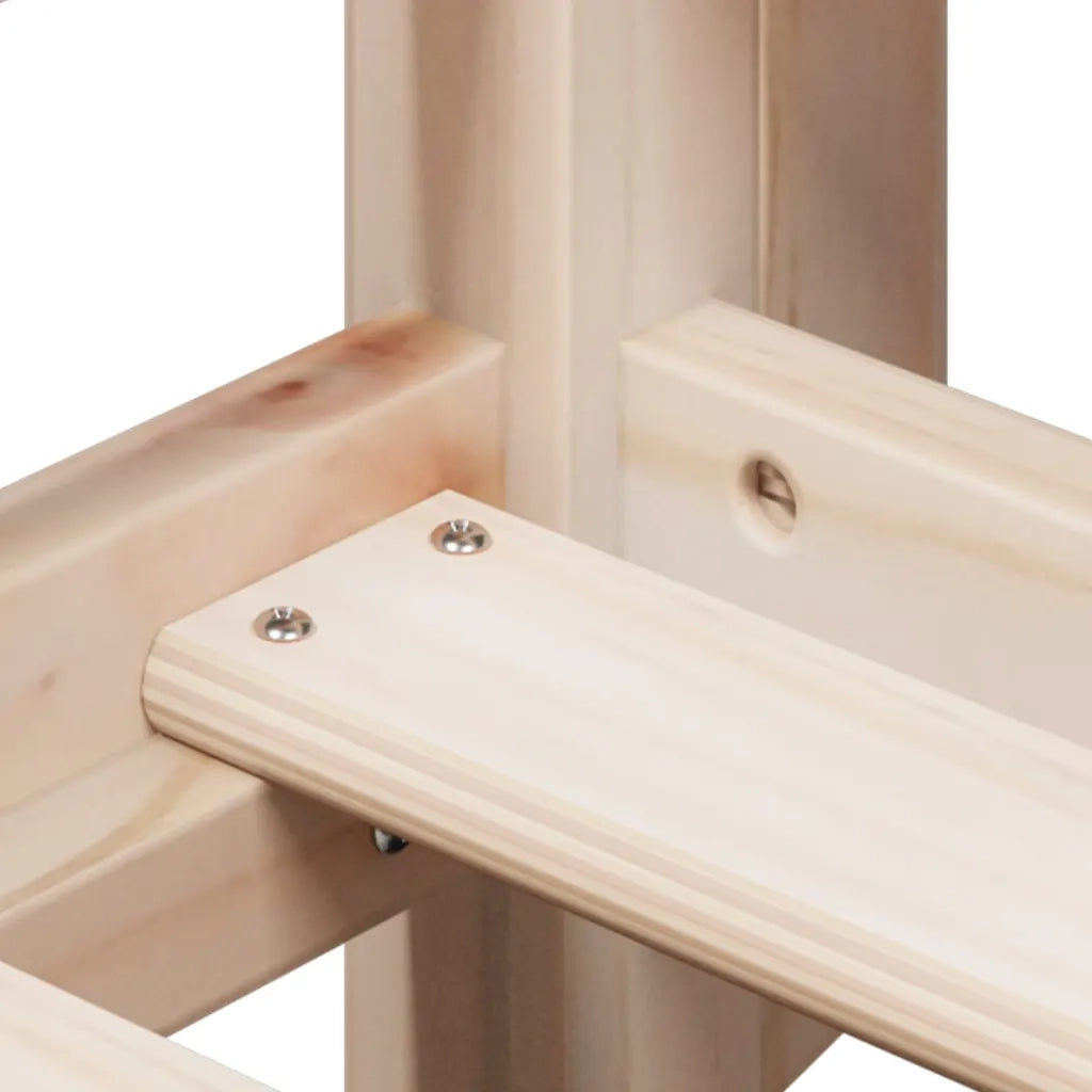 Letto a Soppalco con Tetto 75x190 cm in Legno Massello di Pino