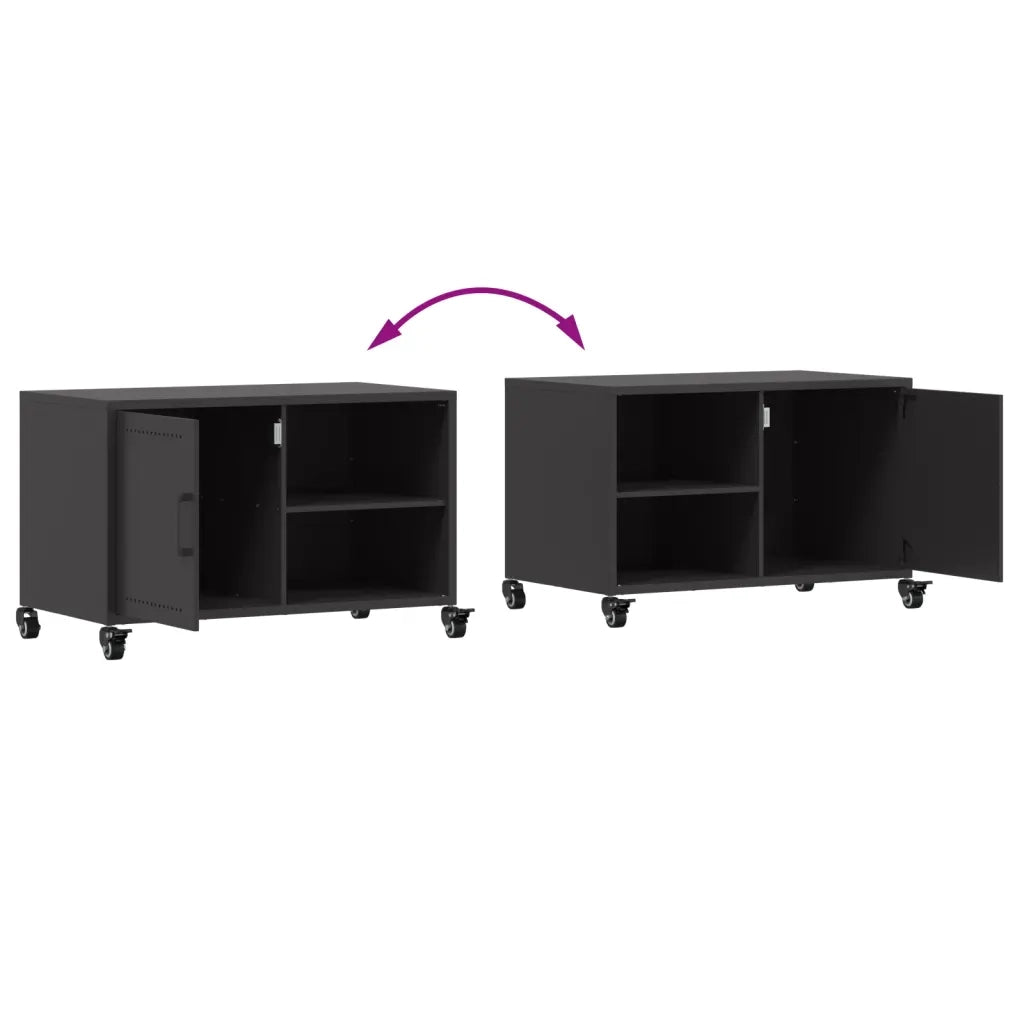 Mobile TV Nero 68x39x43,5 cm in Acciaio