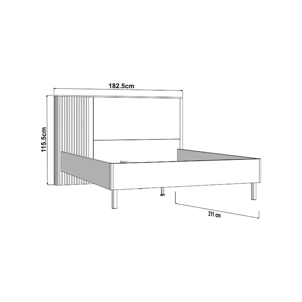 Letto Matrimoniale Banff, Letto Matrimoniale Dimensione Materasso 160x200 cm, Grigio Scuro