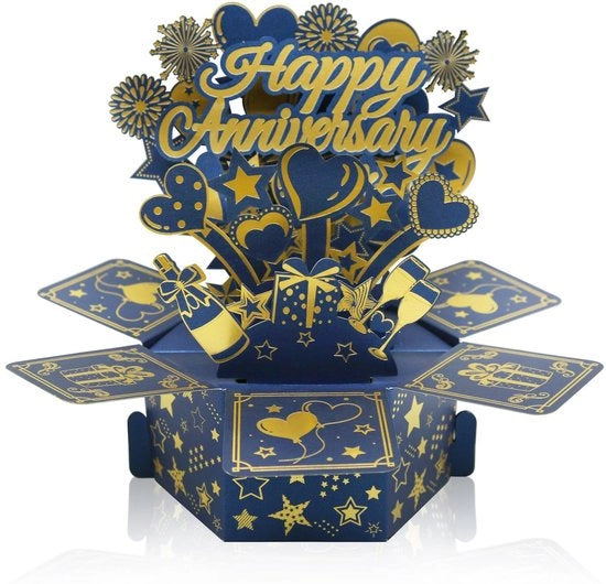 Carta di compleanno 3D - Carta di auguri - Carta di anniversario - Regalo per uomo/donna - Finestra alta qualità - Inclusa busta