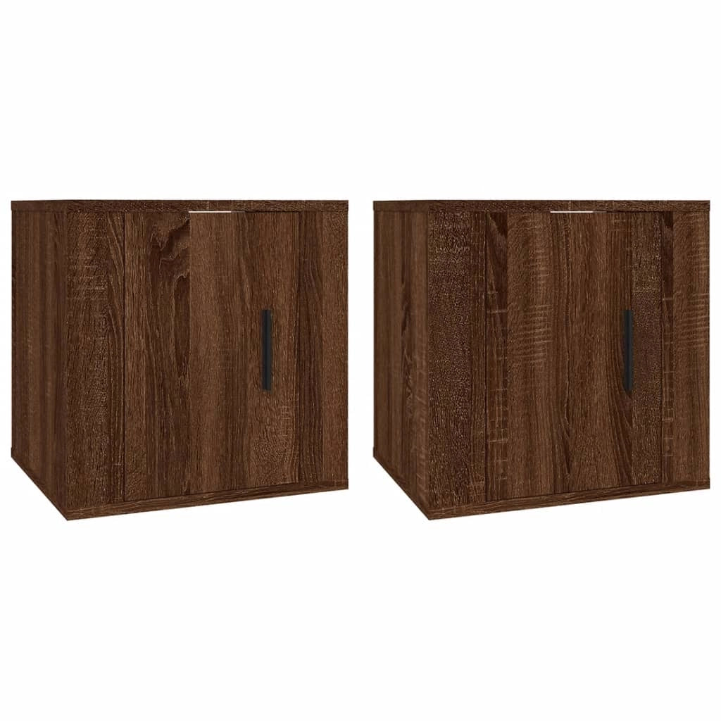 Mobile TV multimediale da parete mensola TV supporto TV sala da pranzo soggiorno camera da letto 2 pezzi rovere 40 x 34,5 x 40 cm marrone 02_0028967