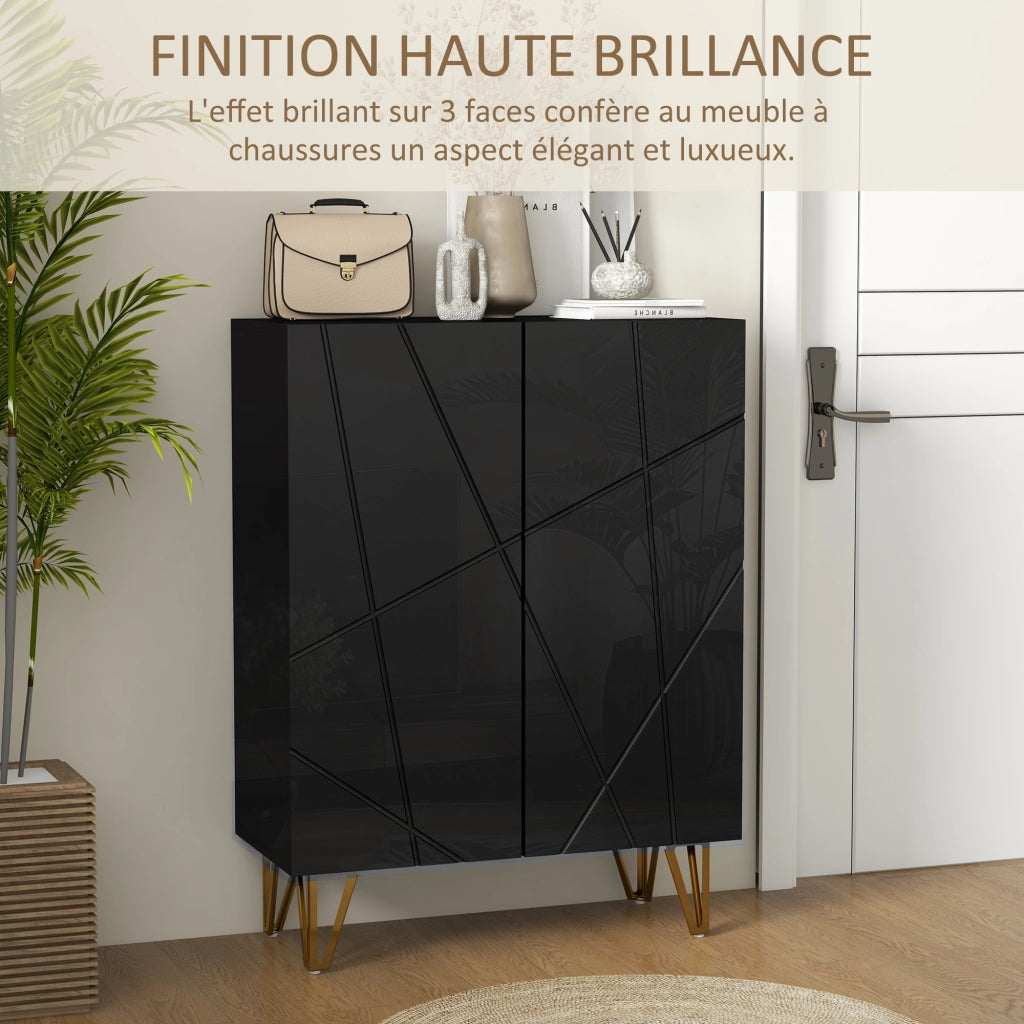 Scarpiera con ante e ripiani regolabili ¨C zephmum ¨C nero 72x31.5x95 cm
