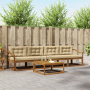 Set di divani da esterno con cuscino 5 pcs Naturale e Beige 3367176