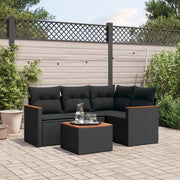 Set Divani da Giardino 5 pz con Cuscini in Polyrattan Nerocod mxl 90367