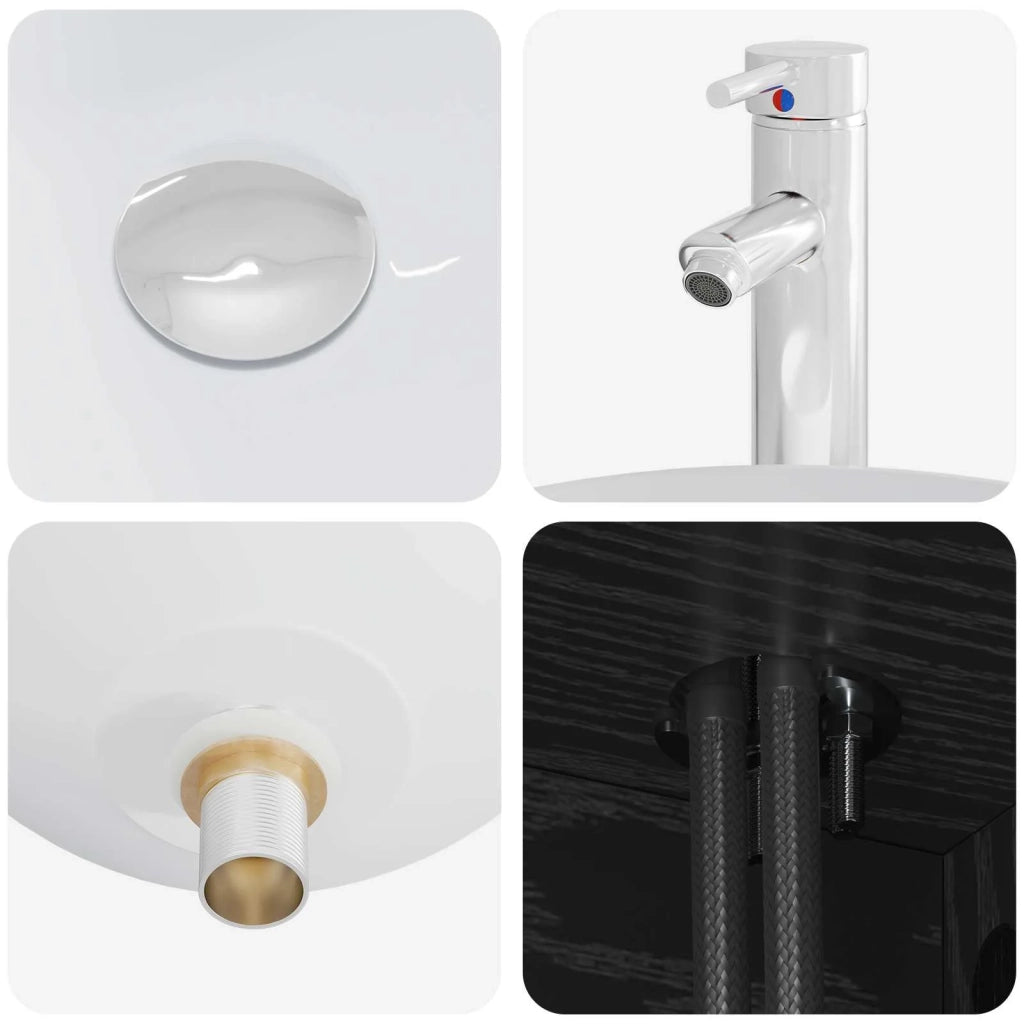 Set di mobili per il bagno 2 pz Rovere Nero 3403993