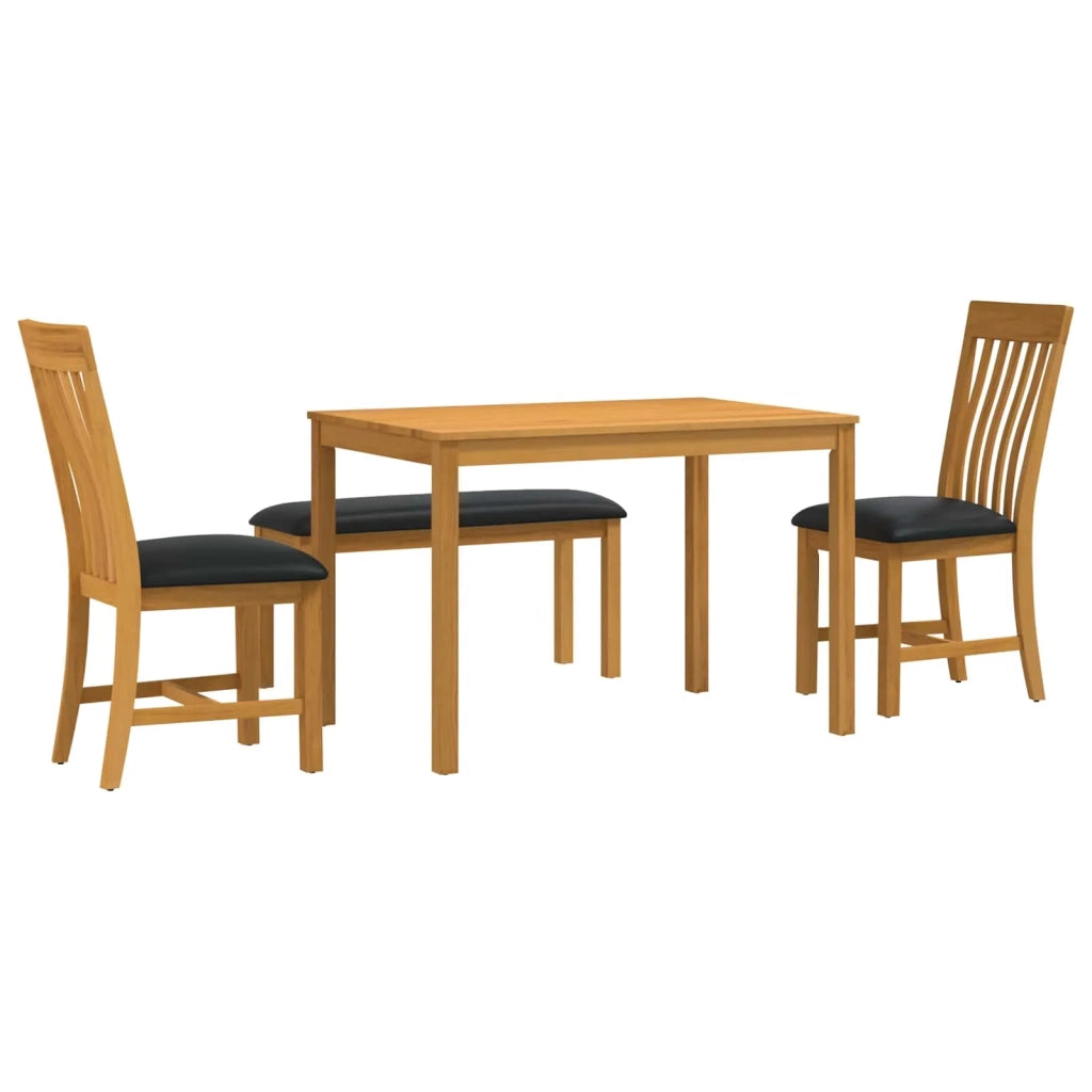 Set da pranzo 4 pz Nero Legno di Quercia Massello 3430304