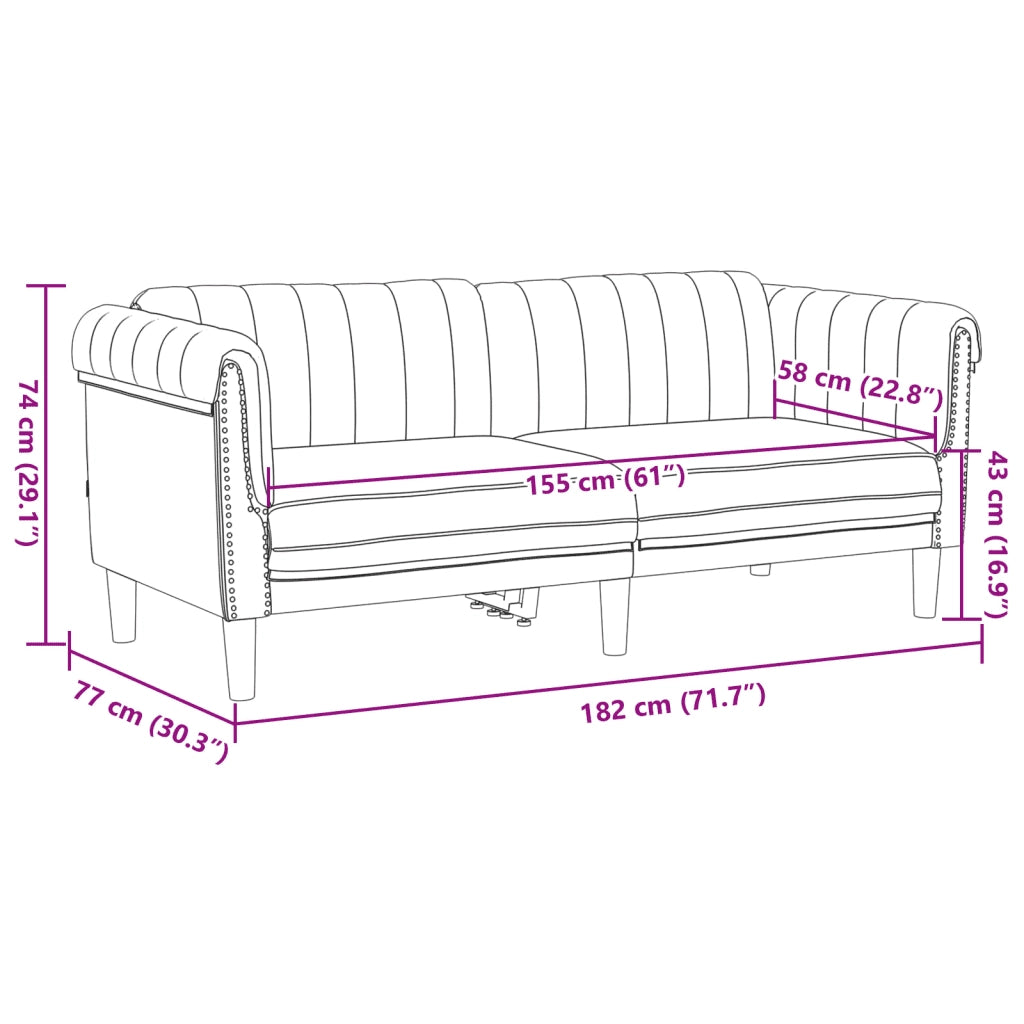 Set di Divani 2 pz Marrone in Velluto 3209228