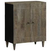 Credenza Grigio Chiaro 60x33,5x75 cm in Legno Massello di Mango