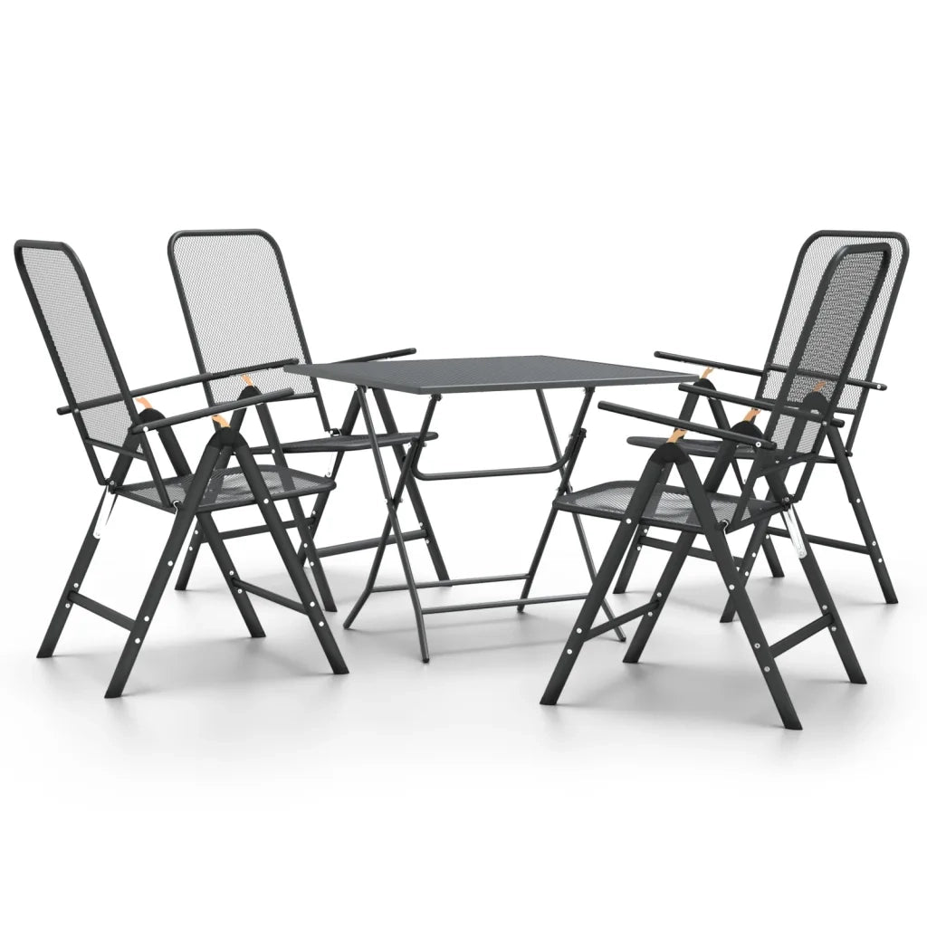 Set da Pranzo per Giardino 5pz Rete Metallica Espansa Antracite 3084722