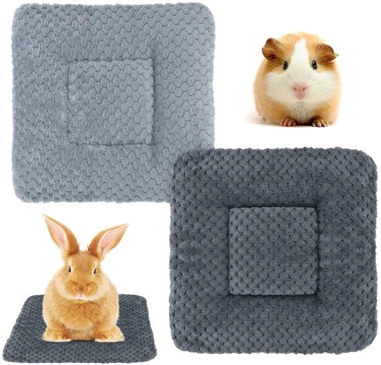 Puppydeken Pluche 2 pezzi - Materasso Fleece - Adatto per Piccoli Animali - 30 x 30 cm - Caldo e Comodo - Letto per Animali
