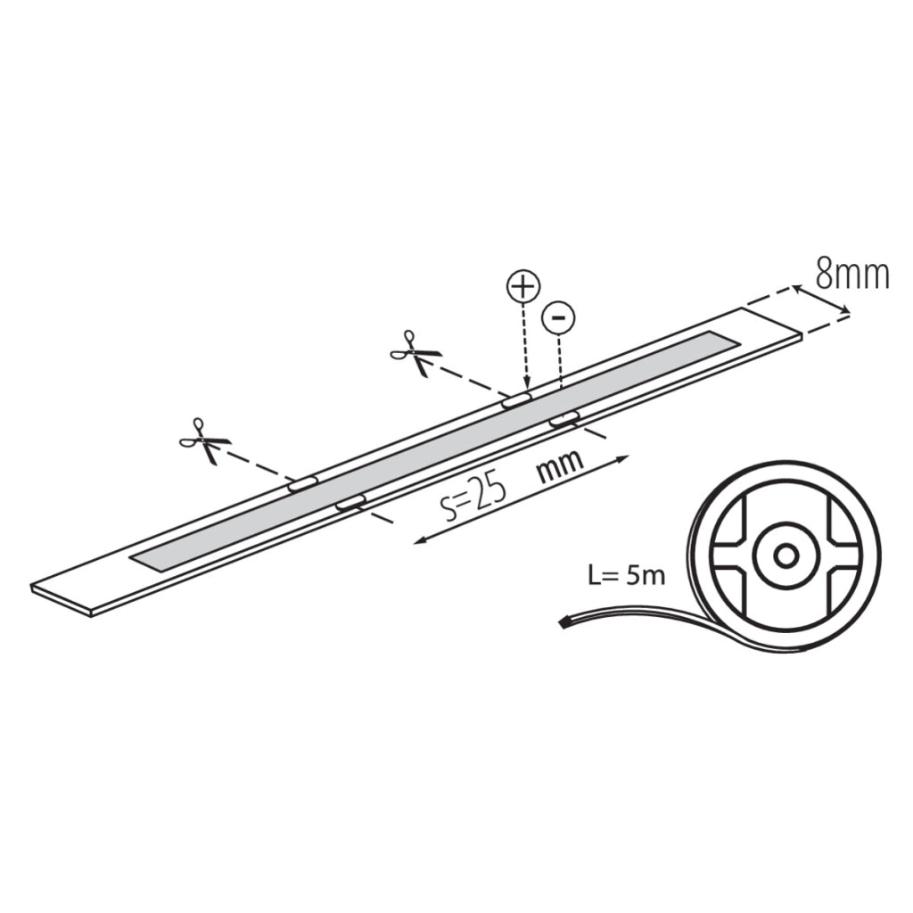 Striscia LED COB 5m 10W/m 3000K 12V IP65 Kanlux
