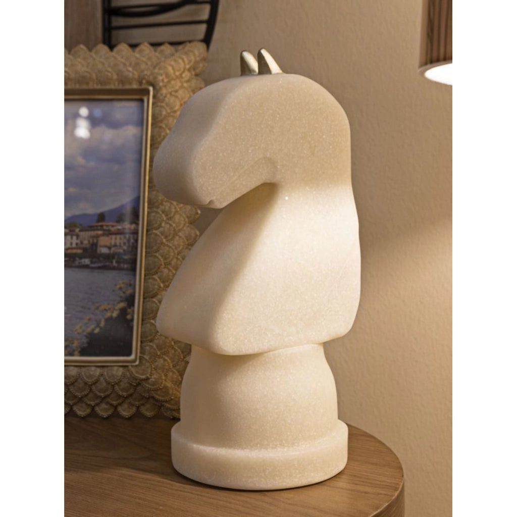 Scultura Scacchi, Bianco, Poliresina, 14x13x31 cm