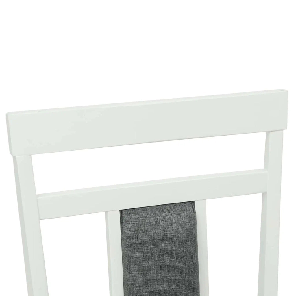 Sedia da pranzo 2 pcs Bianco e Grigio Legno di gomma solido 42020505